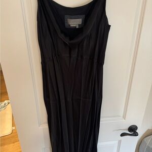 Anthropologie Black Silk Cowl-Neck Maxi Dress